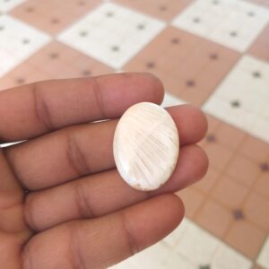 Orange Scolecite Cabochon: Oval Gemstone 31 Carat (31x23x5 Mm) Orange Scolecite Cabochon: Oval Gemstone 31 Carat (31x23x5 Mm)