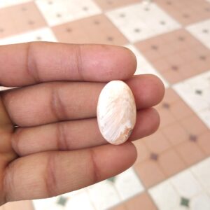 Orange Scolecite Oval Shape Cabochon : Natural Gemstone 17 Carat (29x17x5 Mm) Orange Scolecite Oval Shape Cabochon : Natural Gemstone 17 Carat (29x17x5 Mm)