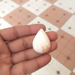 Orange Scolecite Cabochon: Pear Gemstone 42 Carat (35x25x7 Mm) Orange Scolecite Cabochon: Pear Gemstone 42 Carat (35x25x7 Mm)