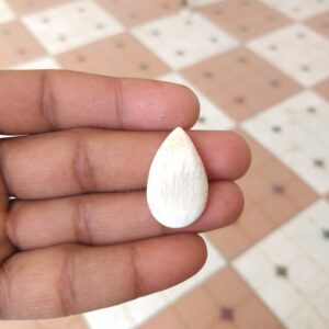 Orange Scolecite Pear Shape Cabochon : Natural Gemstone 19 Carat (28x17x4 Mm) Orange Scolecite Pear Shape Cabochon : Natural Gemstone 19 Carat (28x17x4 Mm)