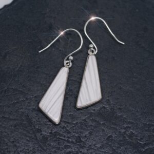 Vanilla Frost - Scolecite Gemstone Drop Sterling Silver Earrings
