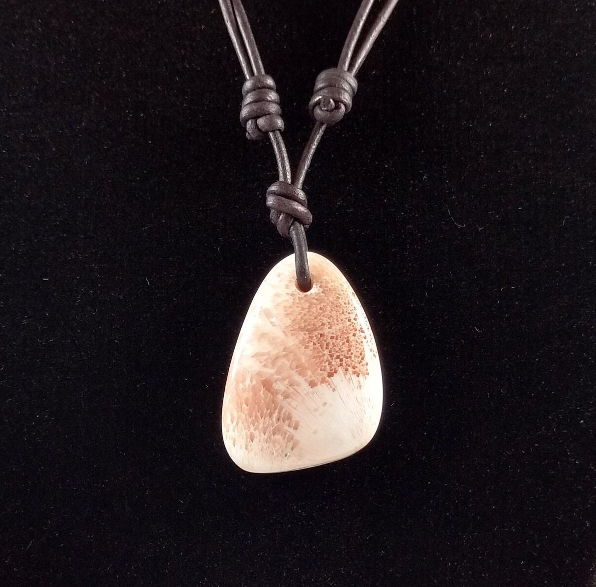 Scolecite Adjustable Leather Necklace Handmade By Chris Hay Scolecite Adjustable Leather Necklace Handmade By Chris Hay