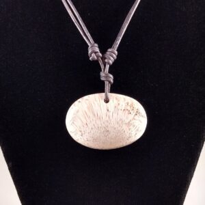 Scolecite Adjustable Leather Necklace Handmade by Chris Hay Scolecite Adjustable Leather Necklace Handmade by Chris Hay