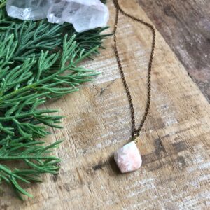 Scolecite And Brass Layering Necklace Scolecite And Brass Layering Necklace