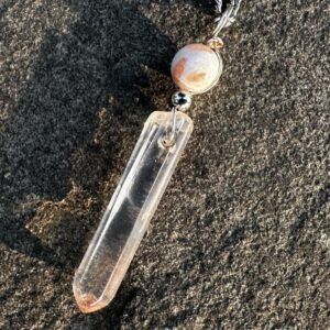 Angel Aura And Scolecite Healing Stone Protection And Joy Necklace With Positive Energy! Angel Aura And Scolecite Healing Stone Protection And Joy Necklace With Positive Energy!