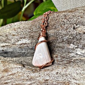 Scolecite Necklace In Copper, Stone Jewelry For Women & Men Scolecite Necklace In Copper, Stone Jewelry For Women & Men