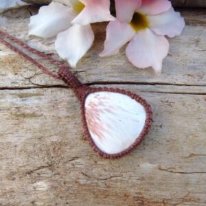 Inner Peace Scolecite Gemstone Necklace, Macrame Necklace, Scolecite Jewelry, Mothers Day Gift, Gift For Mom, Healing Gemstone Necklace