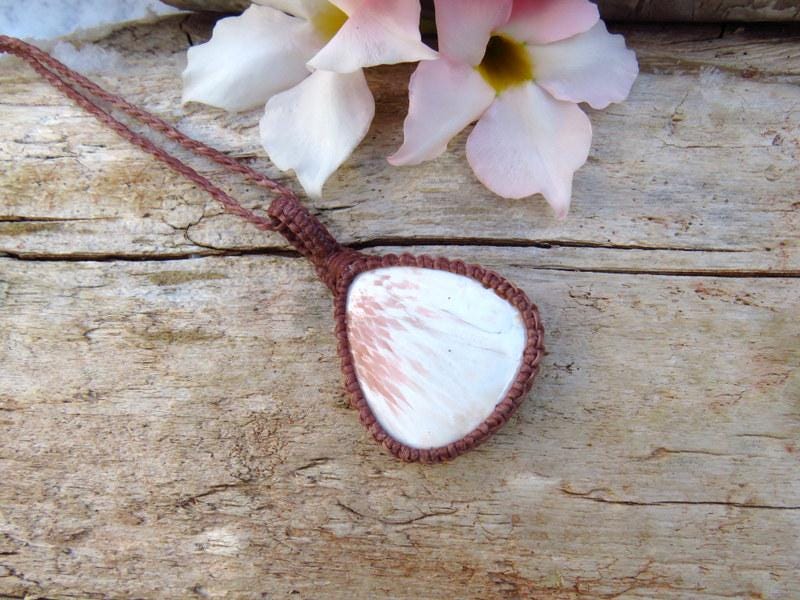 Inner Peace Scolecite Gemstone Necklace, Macrame Necklace, Scolecite Jewelry, Mothers Day Gift, Gift For Mom, Healing Gemstone Necklace