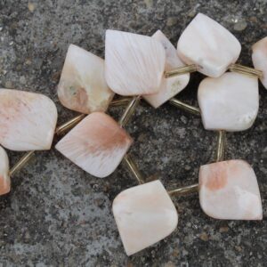 Scolecite Gemstone Smooth Briolette Beads | 10 Pieces Leaf-shaped | Size-15x18 Mm App I Jewelry Making (c164)
