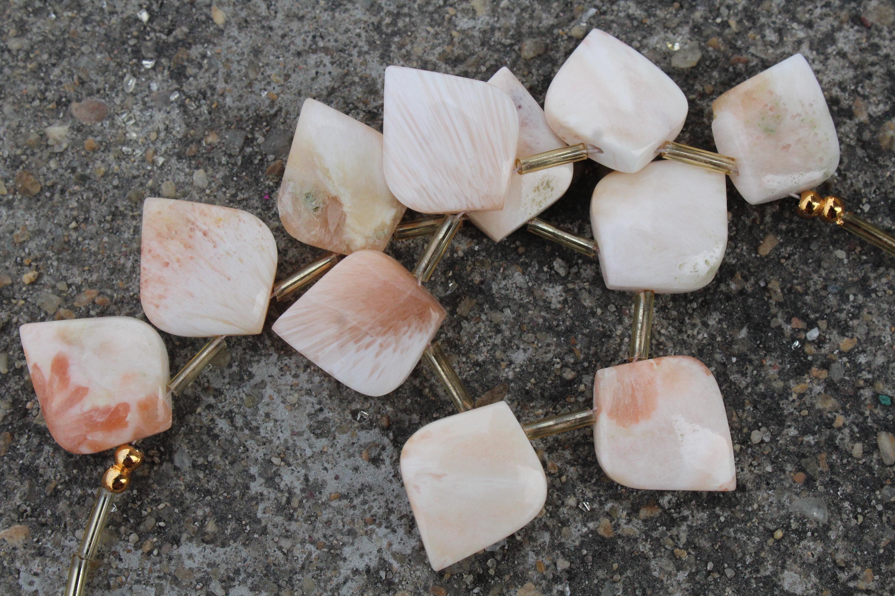 Scolecite Gemstone Smooth Briolette Beads | 10 Pieces Leaf-shaped | Size-15x18 Mm App I Jewelry Making (c164)
