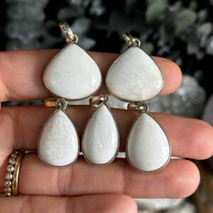 Scolecite .925 Sterling Silver Pendant Necklace - Crystal Healing Jewelry Scolecite .925 Sterling Silver Pendant Necklace - Crystal Healing Jewelry
