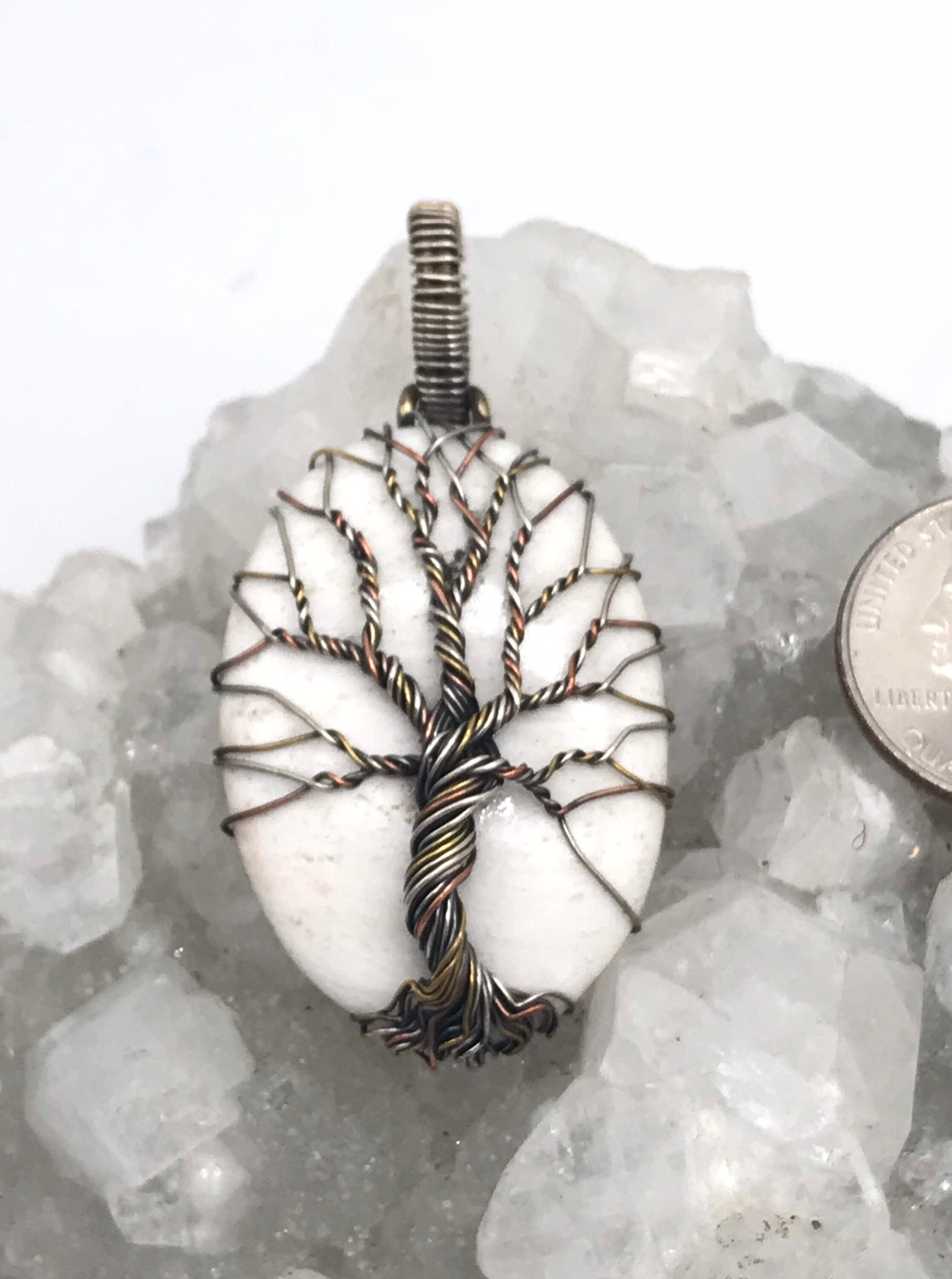 Beautiful Scolecite Tree Of Life Pendant
