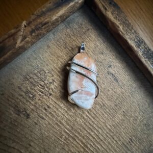 Scolecite In Forged Sterling Silver Pendant Scolecite In Forged Sterling Silver Pendant