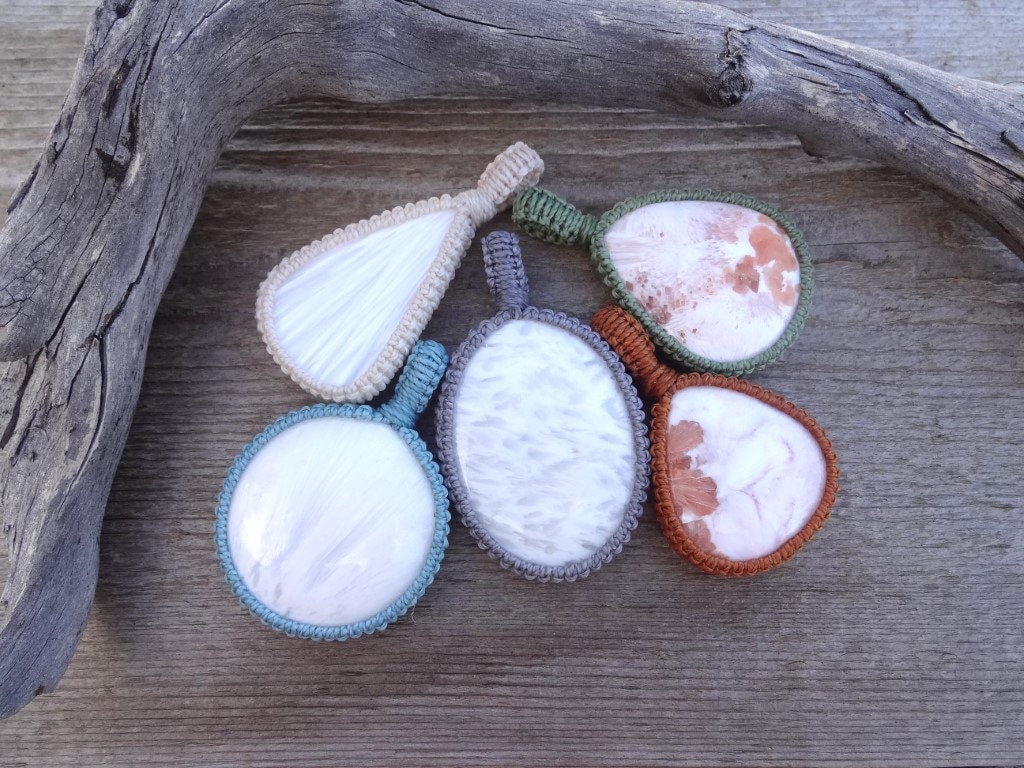 Large Scolecite Macrame Necklace, Teardrop White Stone Pendant, Gemstone Pendants, Handmade Jewelry Gift For Her, Mom, Wife, Sister Large Scolecite Macrame Necklace, Teardrop White Stone Pendant, Gemstone Pendants, Handmade Jewelry Gift For Her, Mom, Wife, Sister