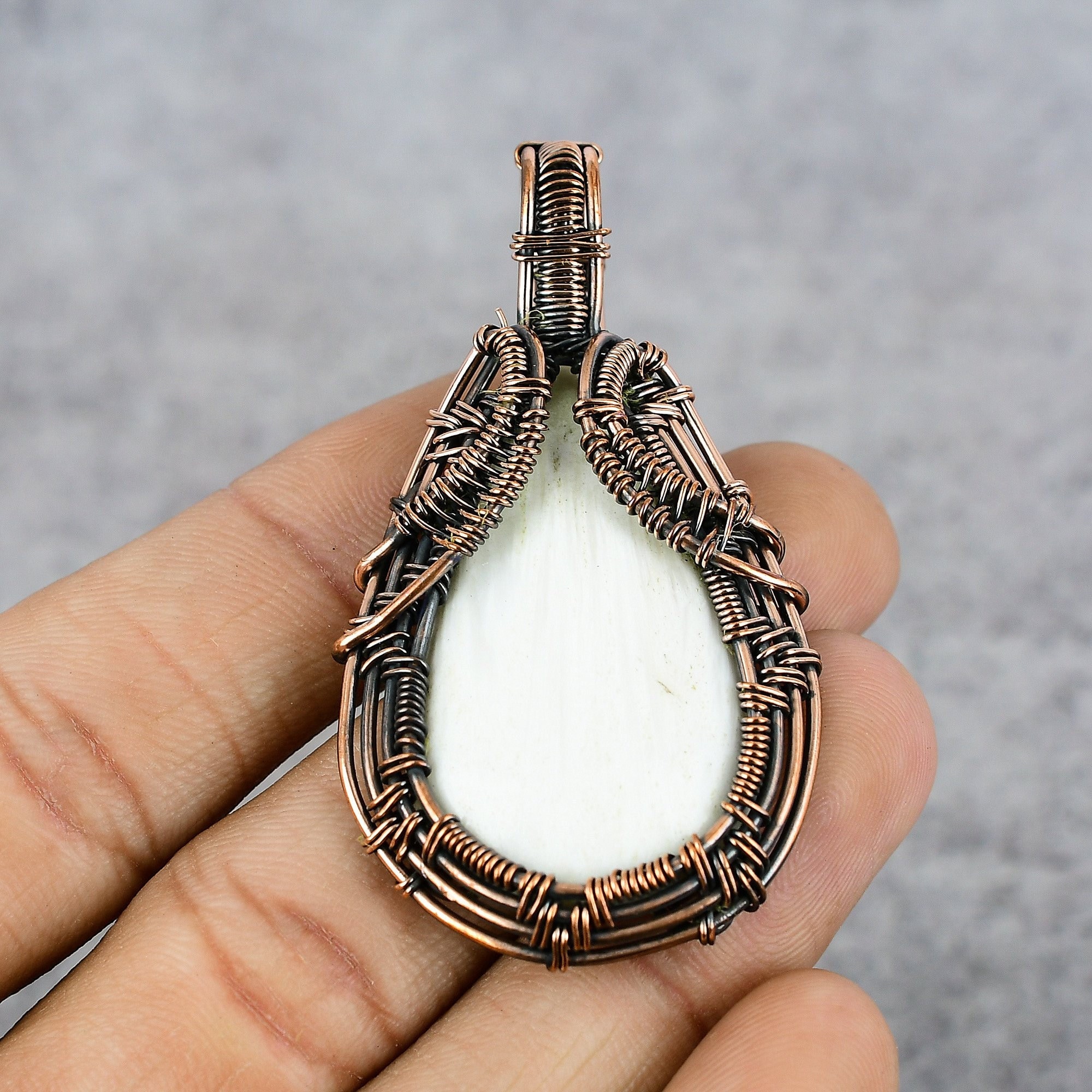 Natural Scolecite Pendant Pure Copper Wire Wrapped Scolecite Gemstone Pendant Handmade Jewelry Natural Crystal Jewelry Wedding Birthday Gift