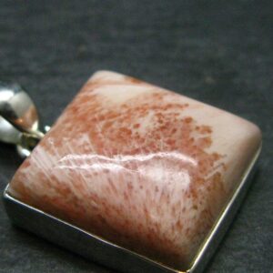Pink Scolecite Sterling Silver Pendant From India - 1.2"