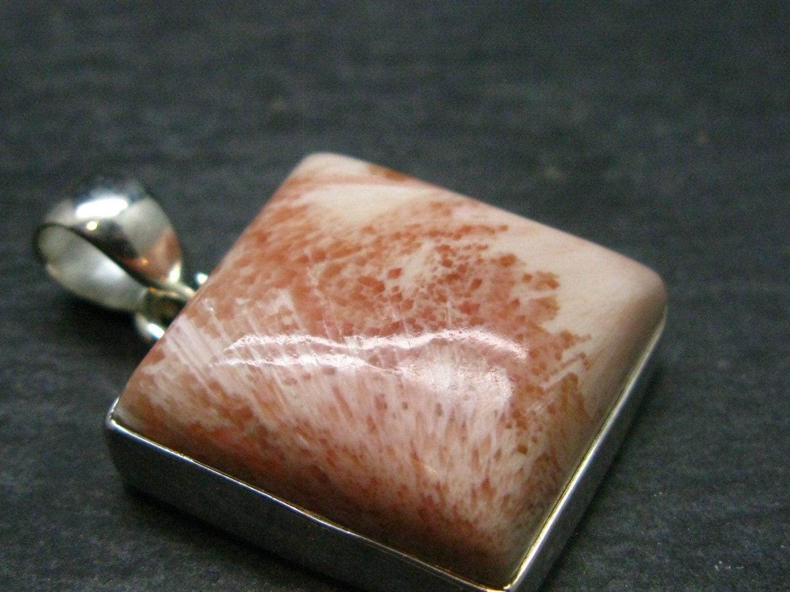 Pink Scolecite Sterling Silver Pendant From India - 1.2" Pink Scolecite Sterling Silver Pendant From India - 1.2"