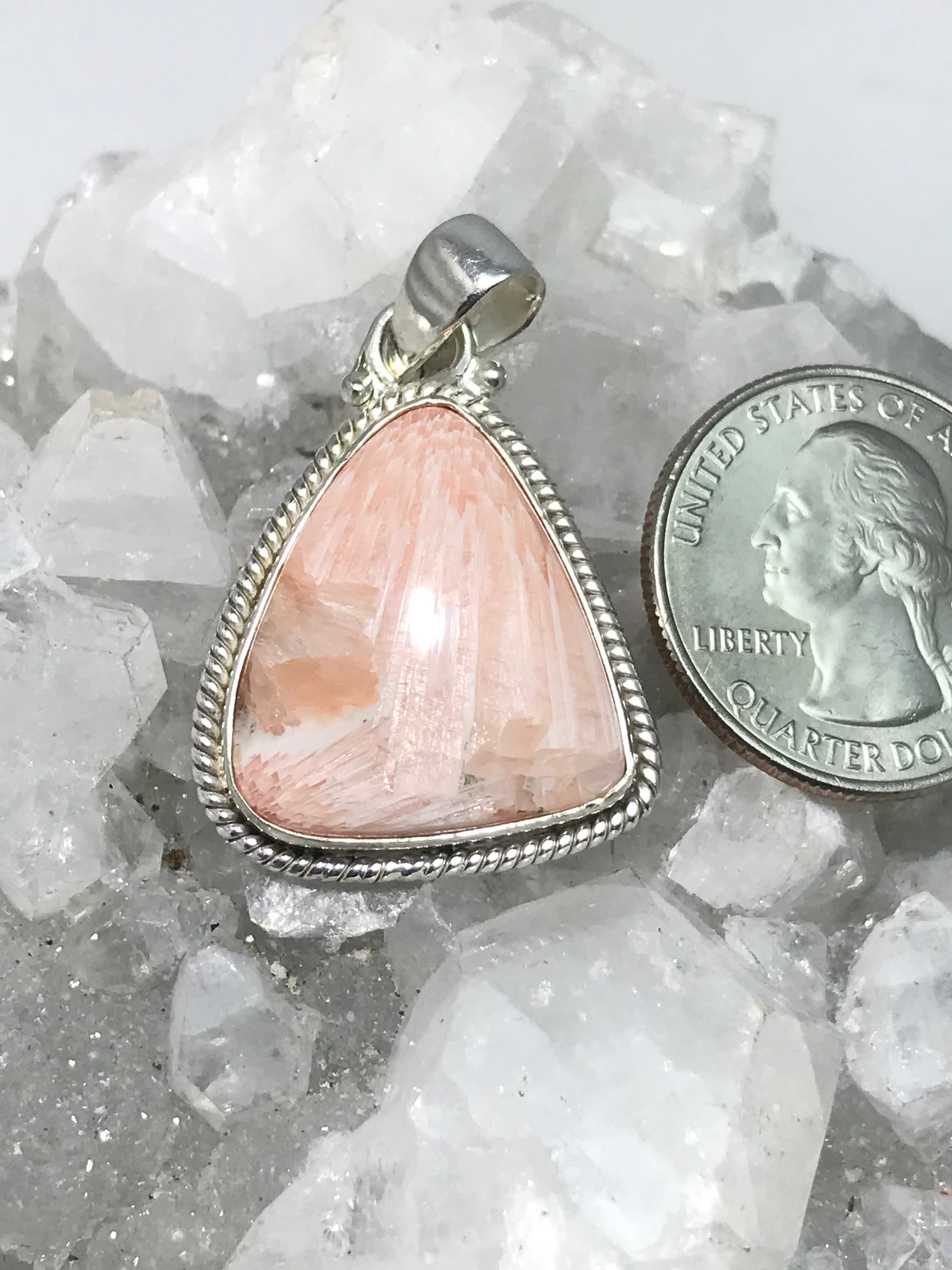 Unique Orange Scolecite Pendant