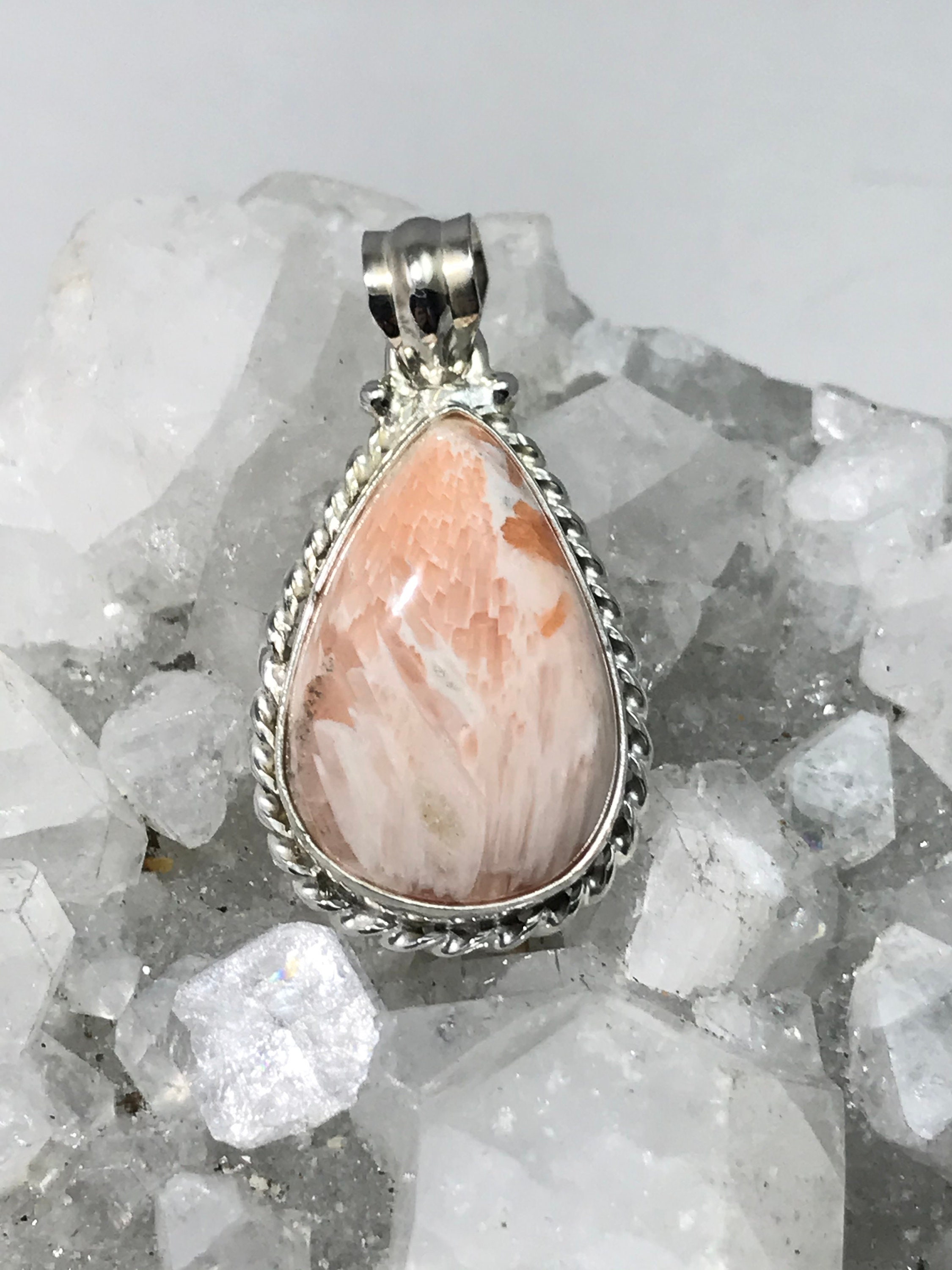 Unique Orange Scolecite Pendant