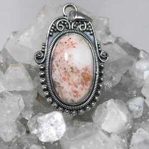 Unique Orange Scolecite Pendant Necklace
