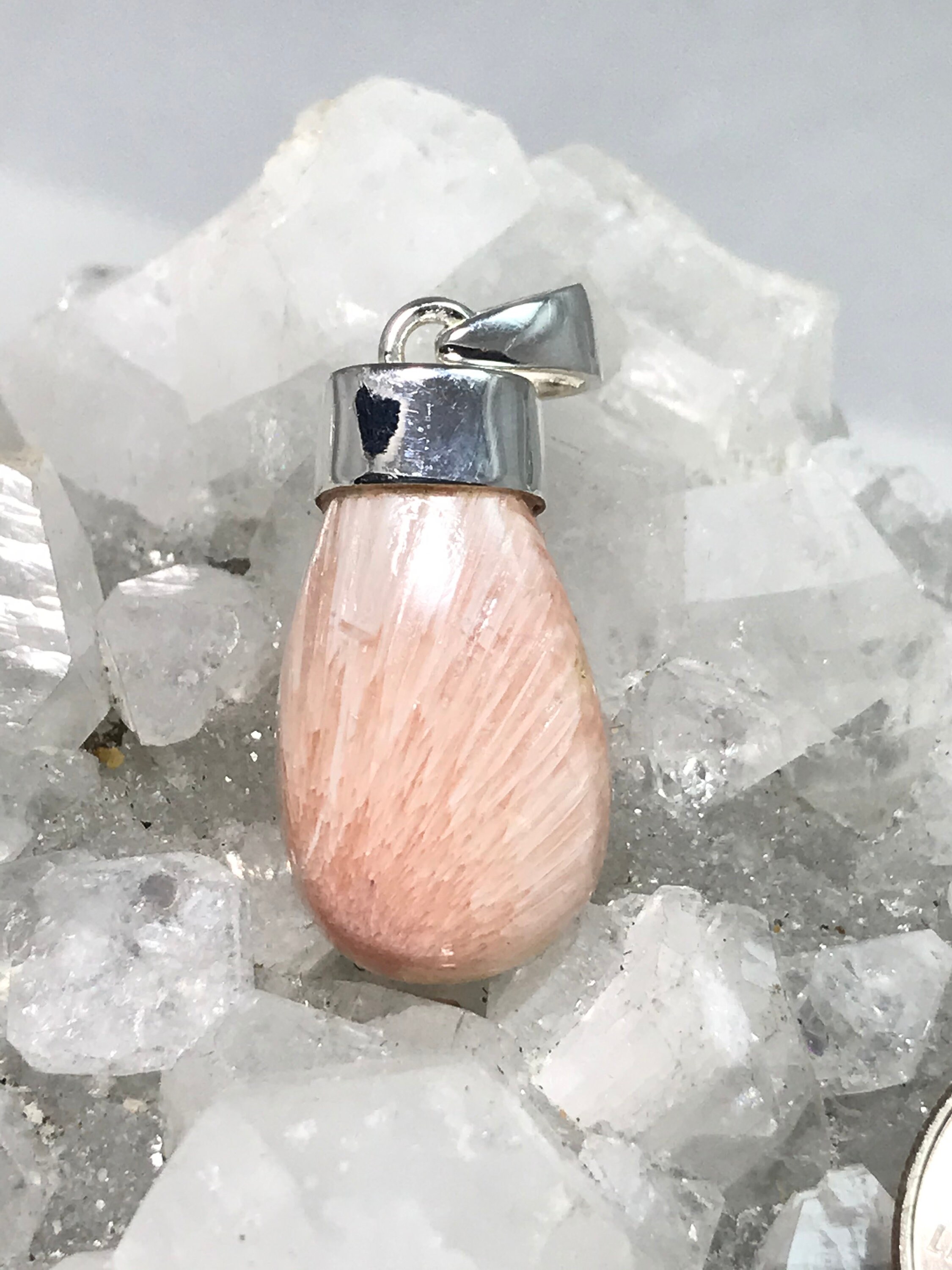 Unique Orange Scolecite Pendant