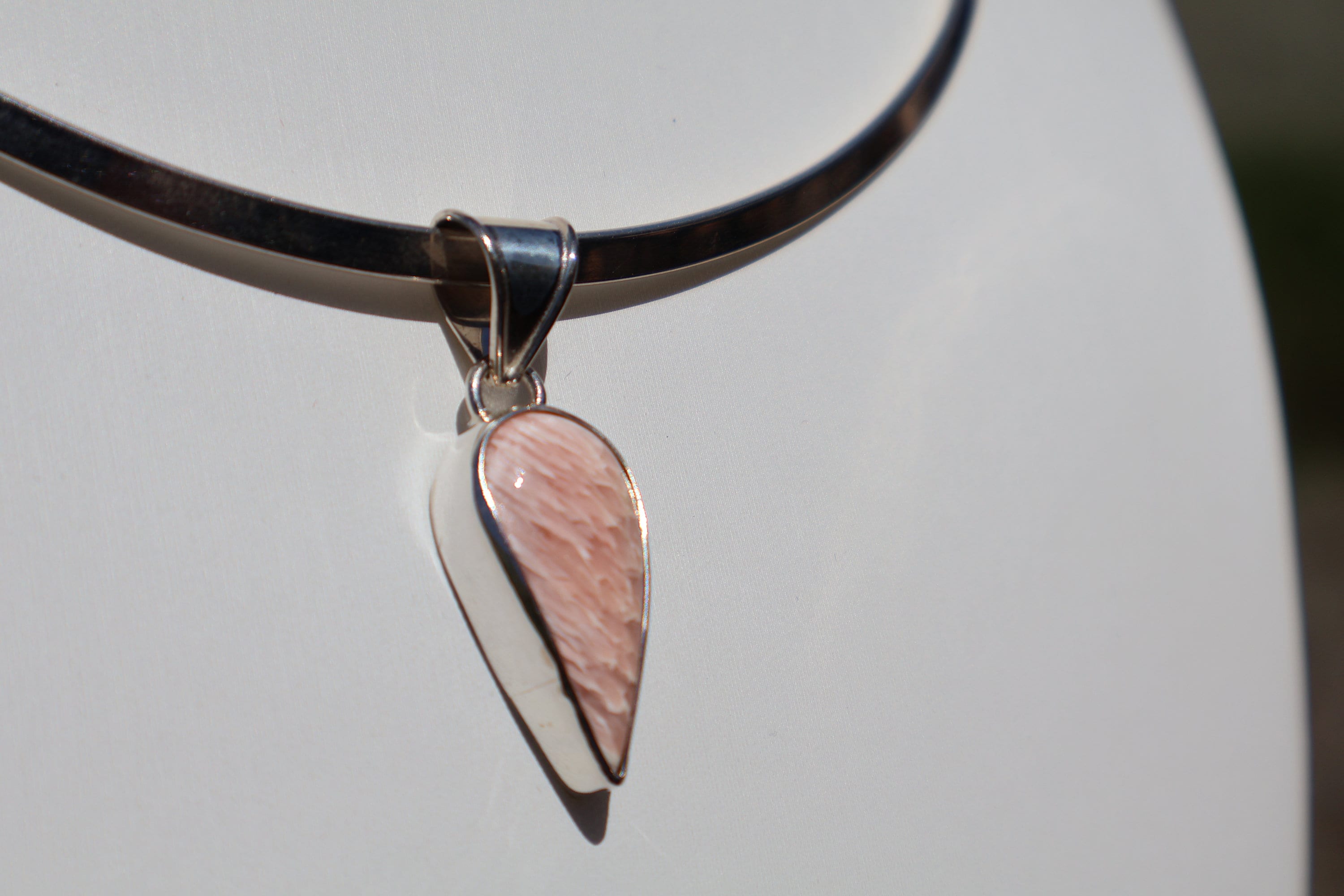 Scolecite Pendant, Unusual Gemstone, Stone Of Manifestation, Sterling Silver