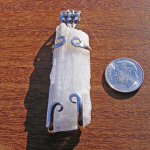 SCOLECITE PENDANT, Unusual Gemstone, Very Angelic, Stone of Manifestation, Sterling Silver SCOLECITE PENDANT, Unusual Gemstone, Very Angelic, Stone of Manifestation, Sterling Silver