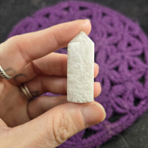 Small Scolecite Polished Point Crystal Standing Stones Crystals Natural white zeolite Unique India tower