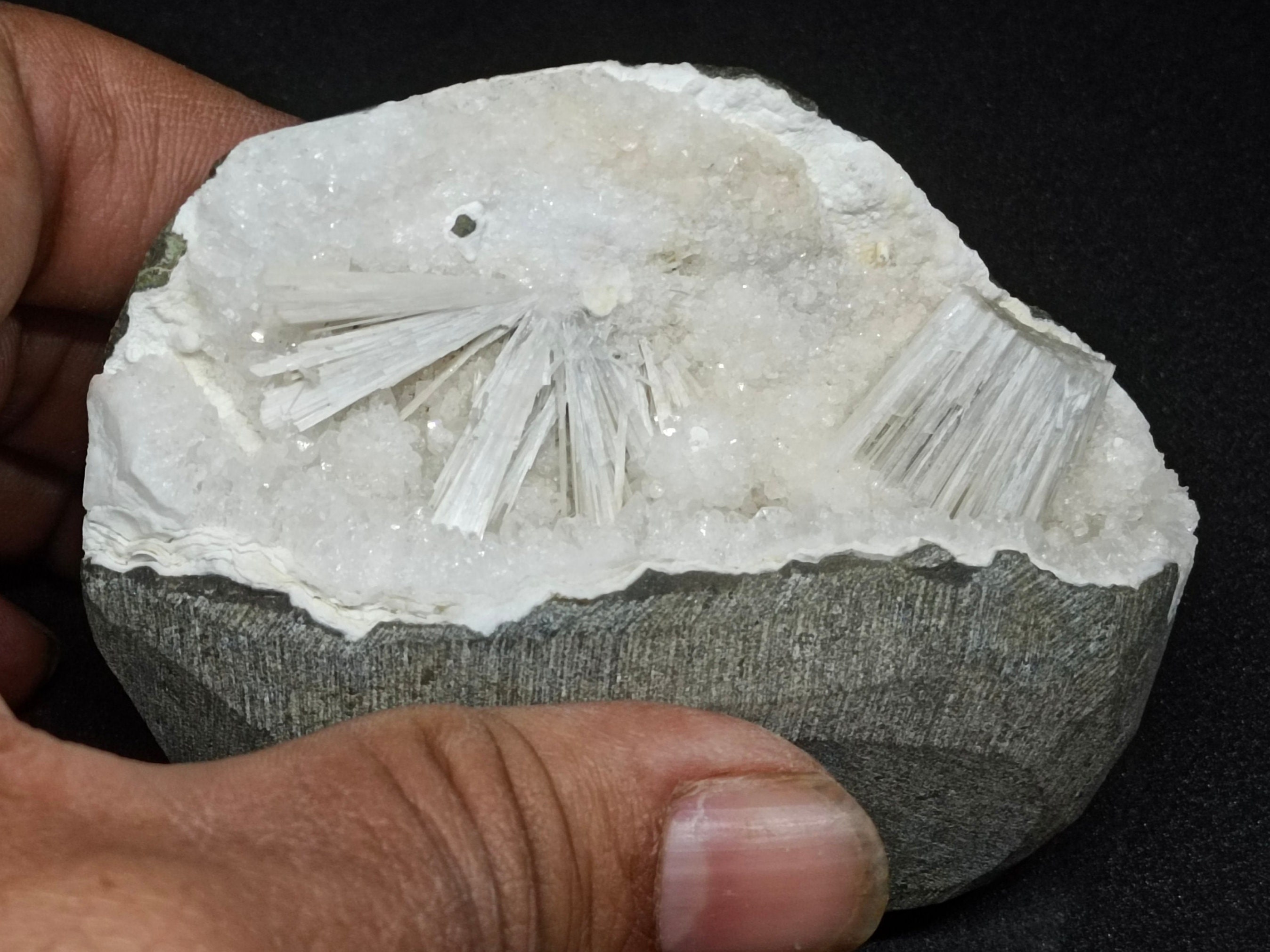 Scolecite Flower Geode: Self Standing Display Piece Scolecite Flower Geode: Self Standing Display Piece