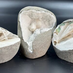 Natural Scolecite Cluster Set: Self Standing Geode Display Pieces Natural Scolecite Cluster Set: Self Standing Geode Display Pieces
