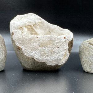 Natural Scolecite Geode Set: Flower Cluster, Self Standing Display Natural Scolecite Geode Set: Flower Cluster, Self Standing Display
