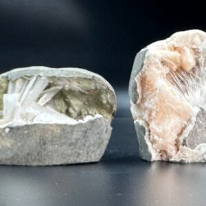 Rare Scolecite Geode Cluster Set: Natural Decorative Crystals Rare Scolecite Geode Cluster Set: Natural Decorative Crystals