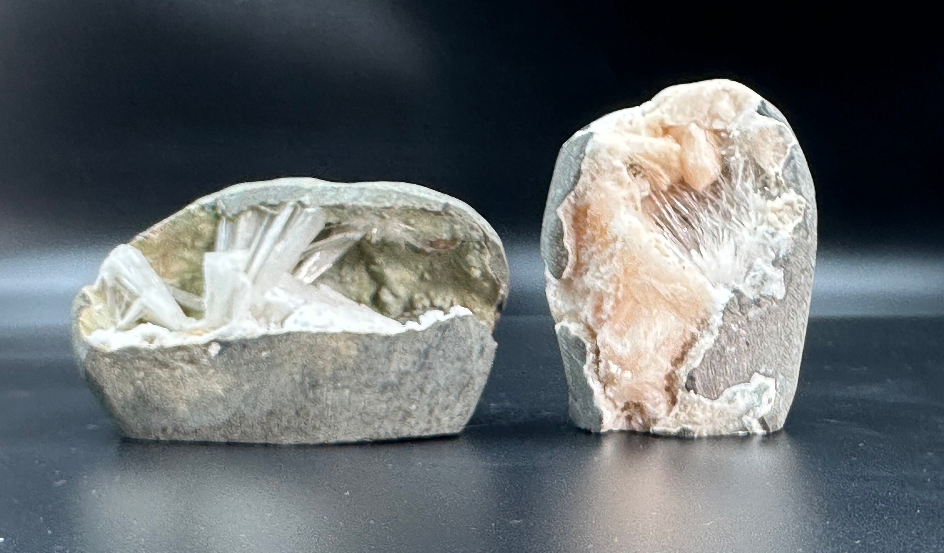 Rare Scolecite Geode Cluster Set: Natural Decorative Crystals Rare Scolecite Geode Cluster Set: Natural Decorative Crystals