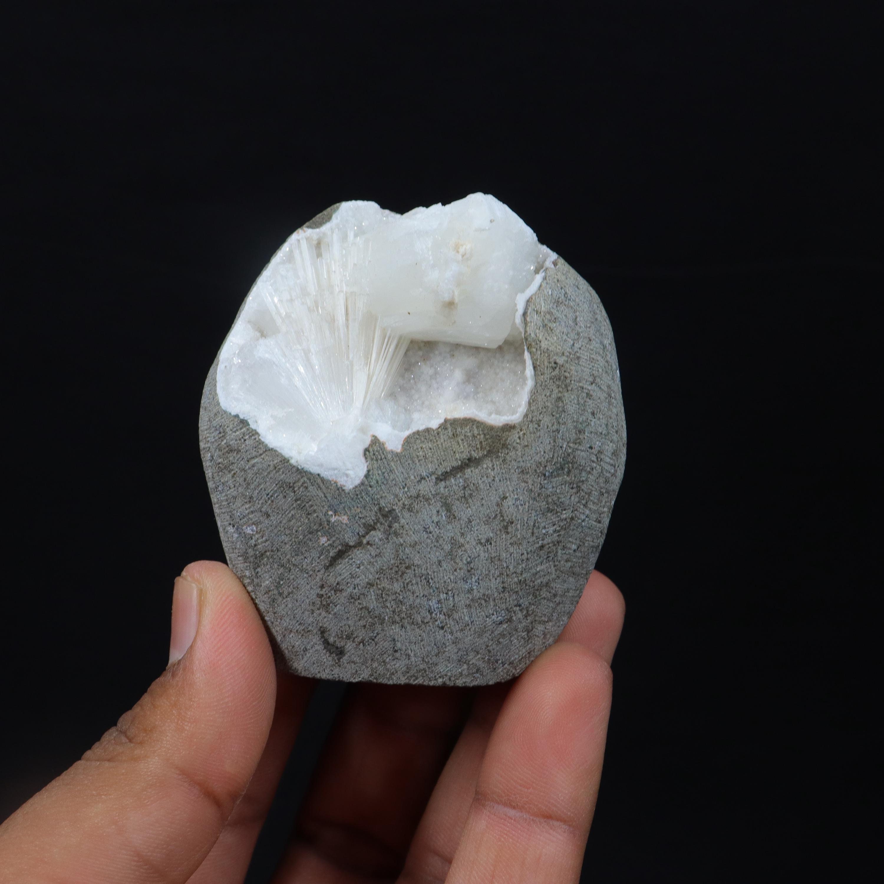 Superb Scolecite Spray Inside Quartz Geode, Natural Scolecite Geode, Scolecite Zeolite Minerals, Home Decor, Crystal Geode Minerals Superb Scolecite Spray Inside Quartz Geode, Natural Scolecite Geode, Scolecite Zeolite Minerals, Home Decor, Crystal Geode Minerals