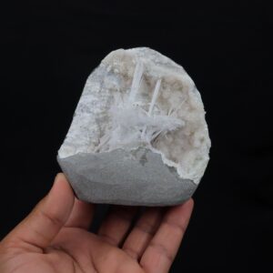 Superb Scolecite Spray Inside Quartz Geode, Natural Scolecite Geode, Scolecite Zeolite Minerals, Home Decor, Crystal Geode Minerals Superb Scolecite Spray Inside Quartz Geode, Natural Scolecite Geode, Scolecite Zeolite Minerals, Home Decor, Crystal Geode Minerals