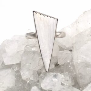Angel Wings-Scolecite Ring, Size 9 1/2
