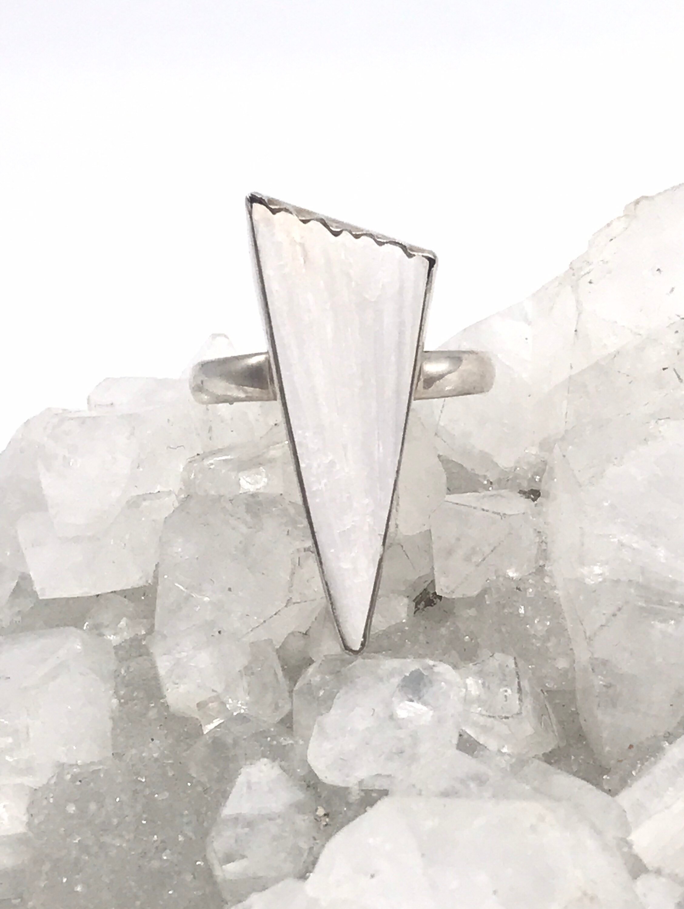 Angel Wings-scolecite Ring, Size 9 1/2 Angel Wings-scolecite Ring, Size 9 1/2