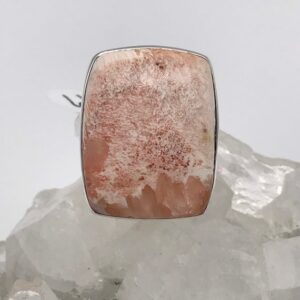 Unique Orange Scolecite Ring, Size 6 1/2