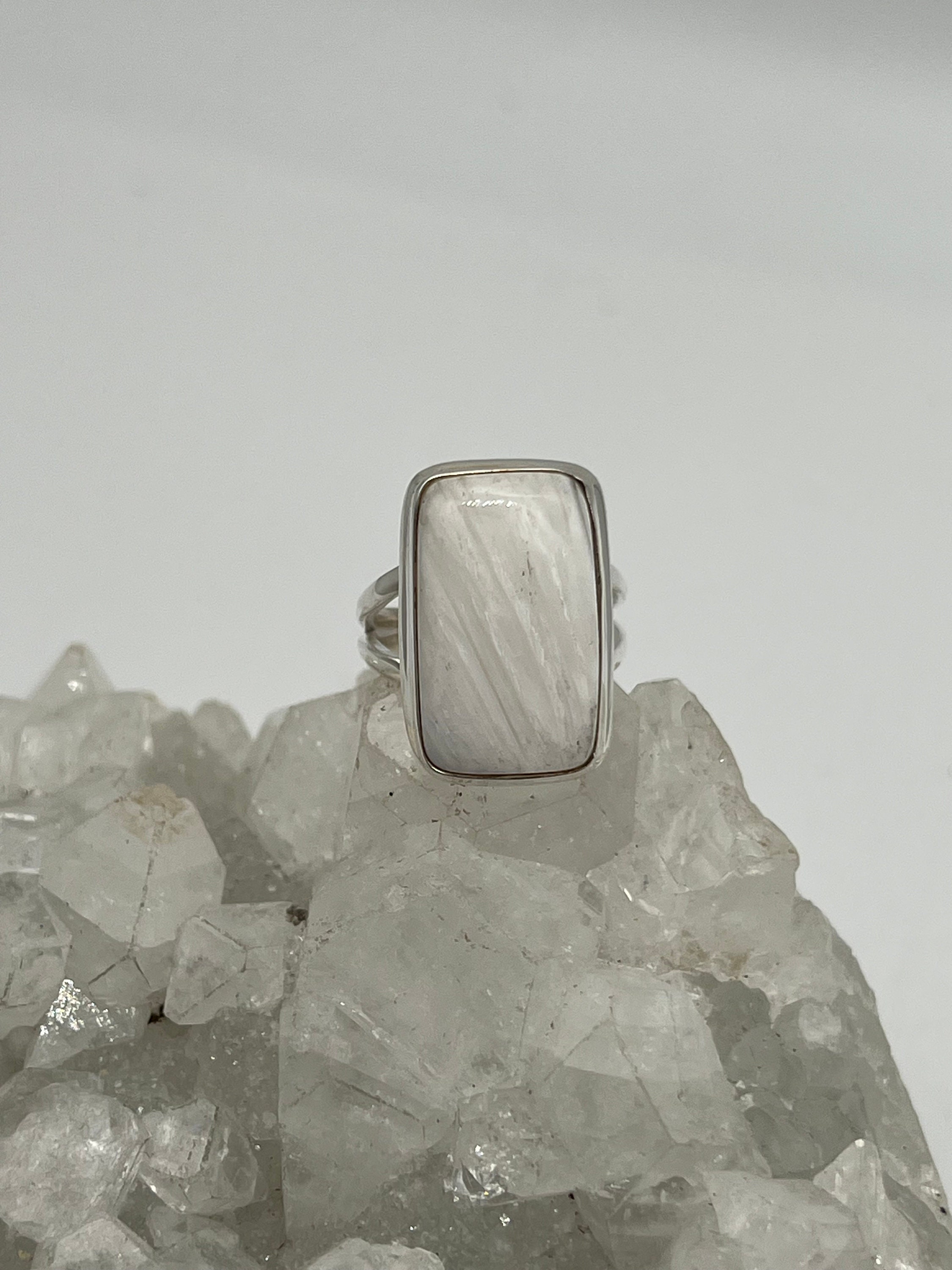 Unique Scolecite Ring, Size 5 1/2 Unique Scolecite Ring, Size 5 1/2