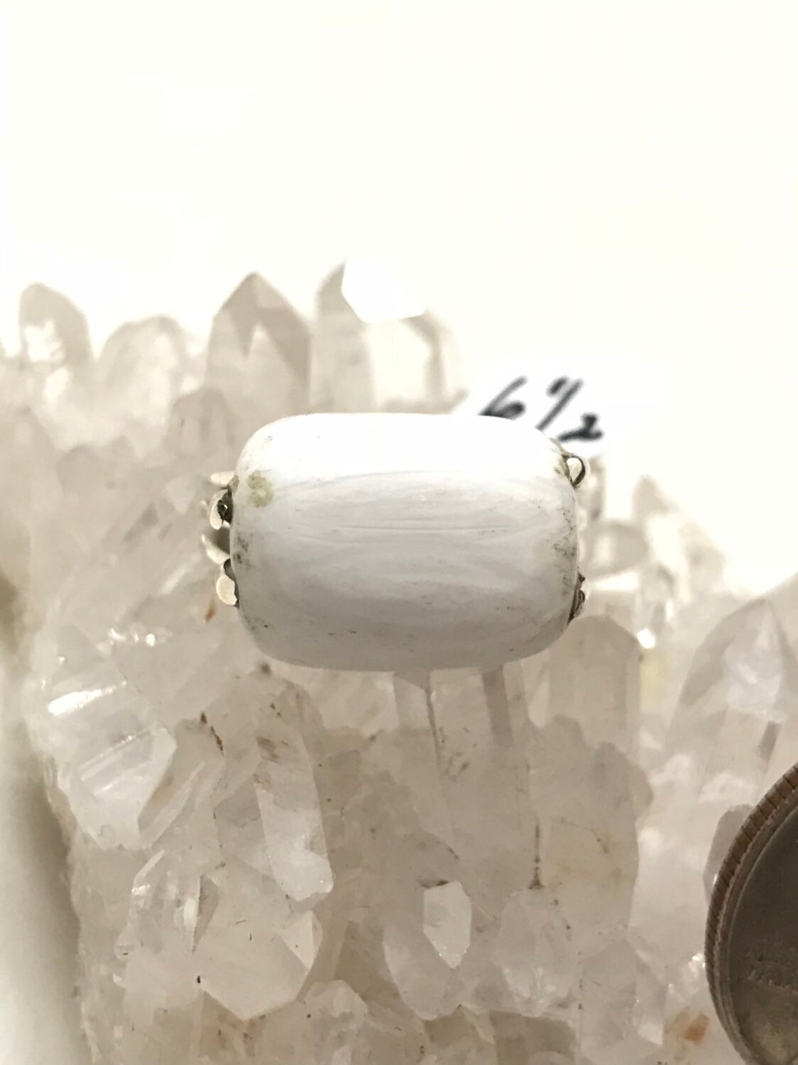 Unique Scolecite Ring, Size 6 1/2