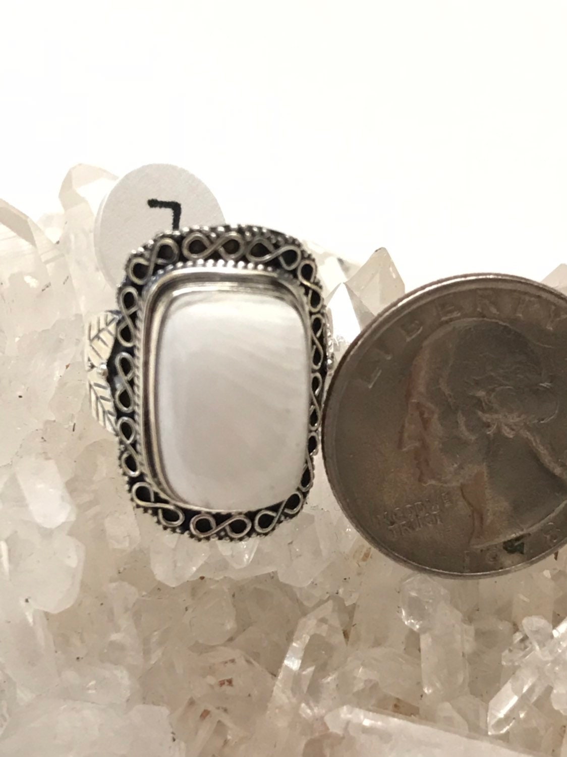 Unique Scolecite Ring, Size 7