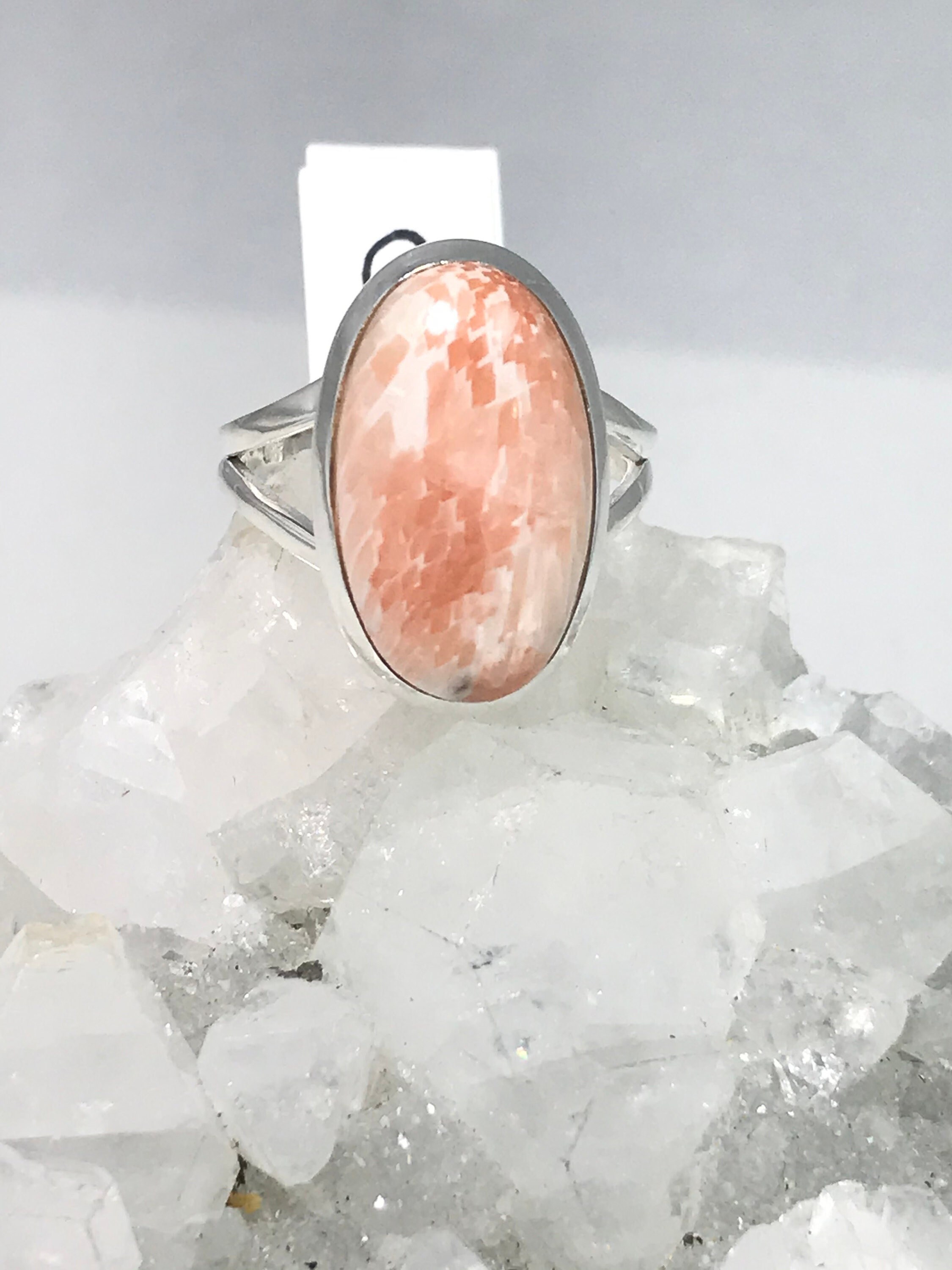 Unique Scolecite Ring, Size 9 Unique Scolecite Ring, Size 9