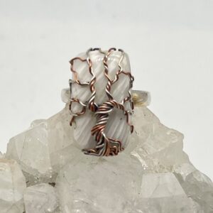 Unique Scolecite Tree Of Life Ring, Size 10