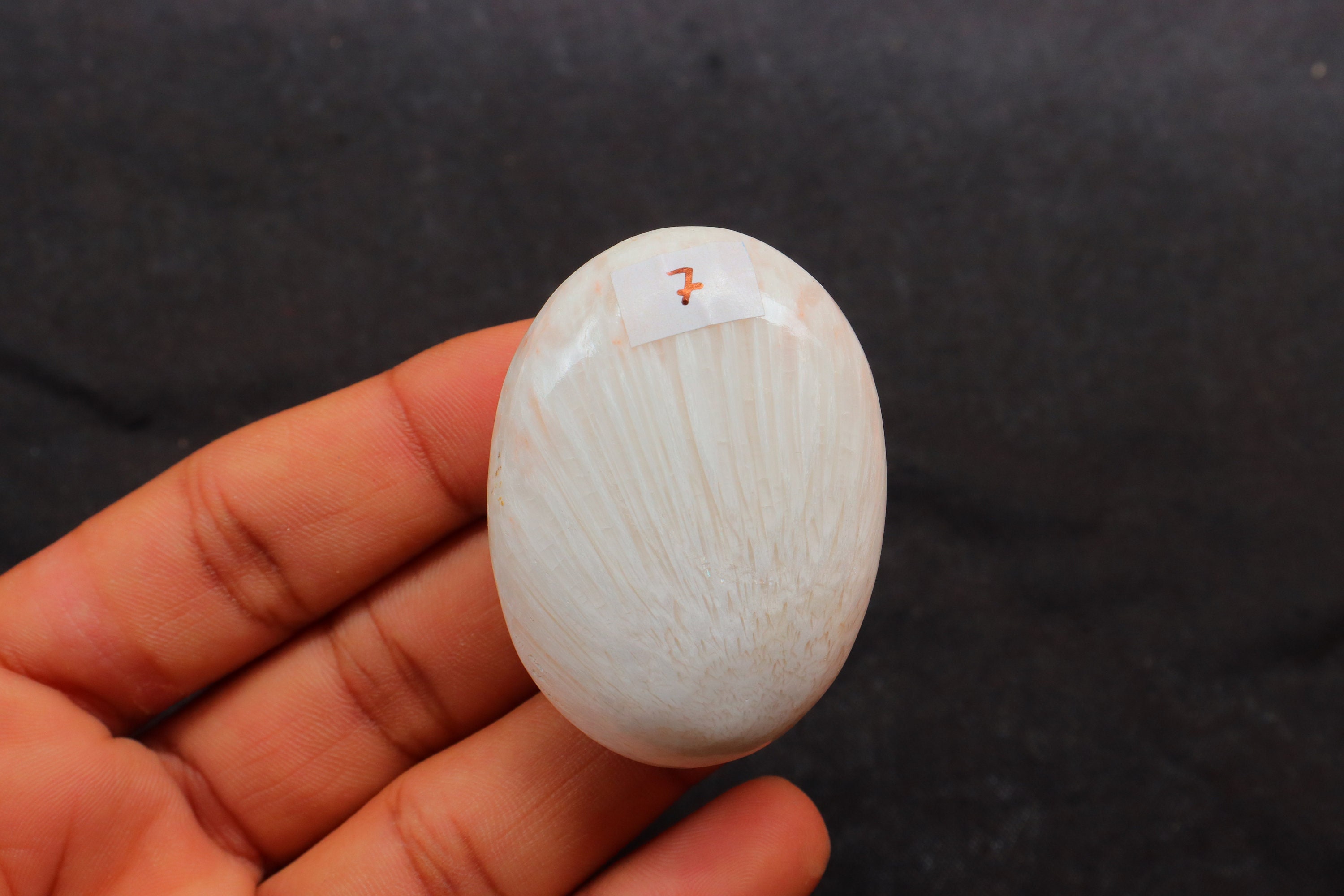 Medium Scolecite Palm Stone, Scolecite Piece, Scolecite Palmstone, Scolecite Stone, Calming Stone- Meditation Stone, Scolecite Heart Stone