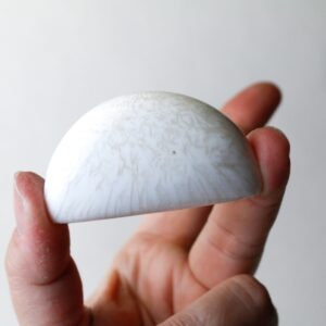 Scolecite Palm Stone - Half Moon - Zeolite Family Scolecite Palm Stone - Half Moon - Zeolite Family