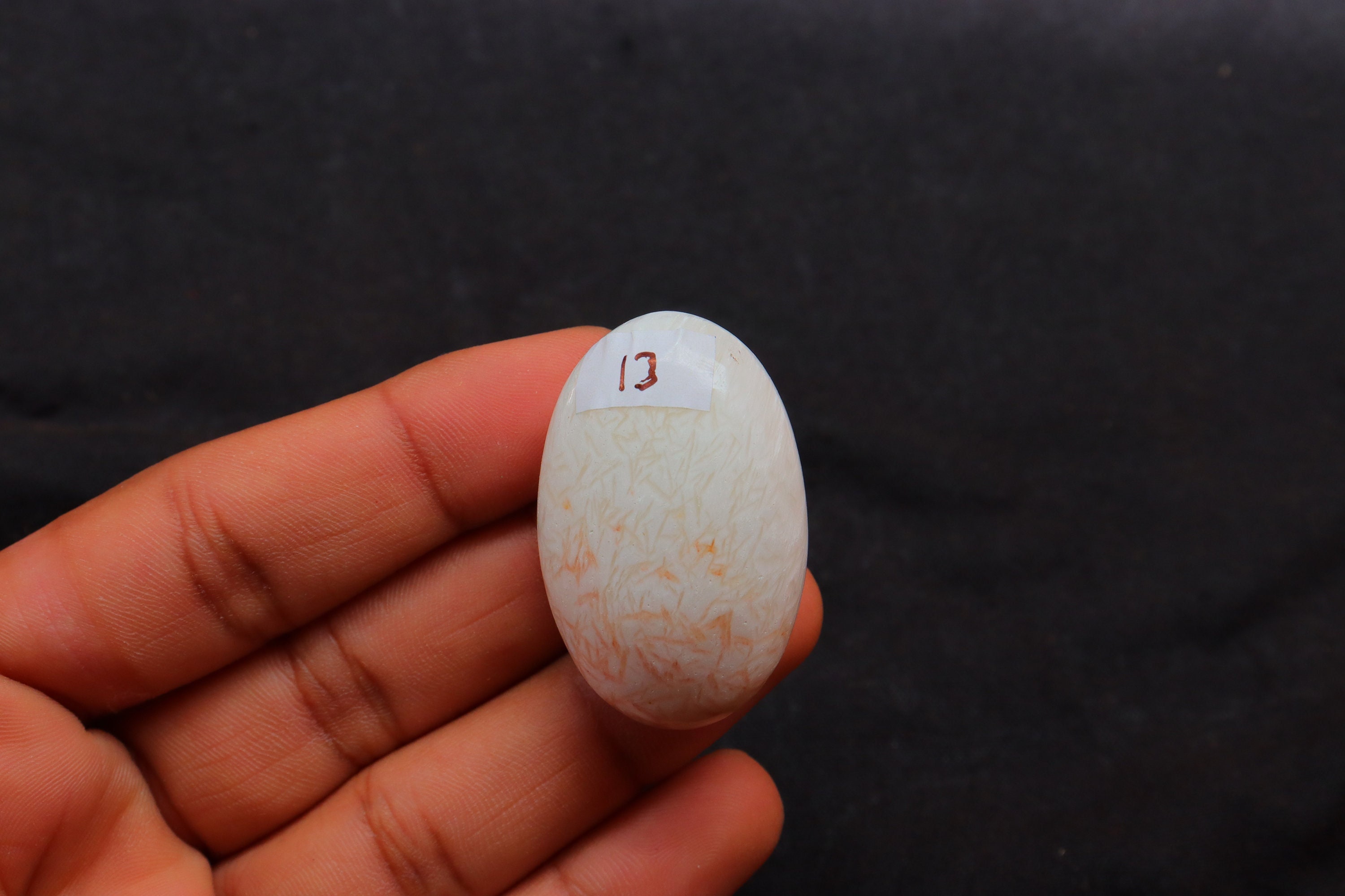 Small Size Scolecite Palm Stone, Scolecite Piece, Scolecite Palmstone Scolecite Stone, Calming Stone Meditation Stone, Scolecite Heart Stone