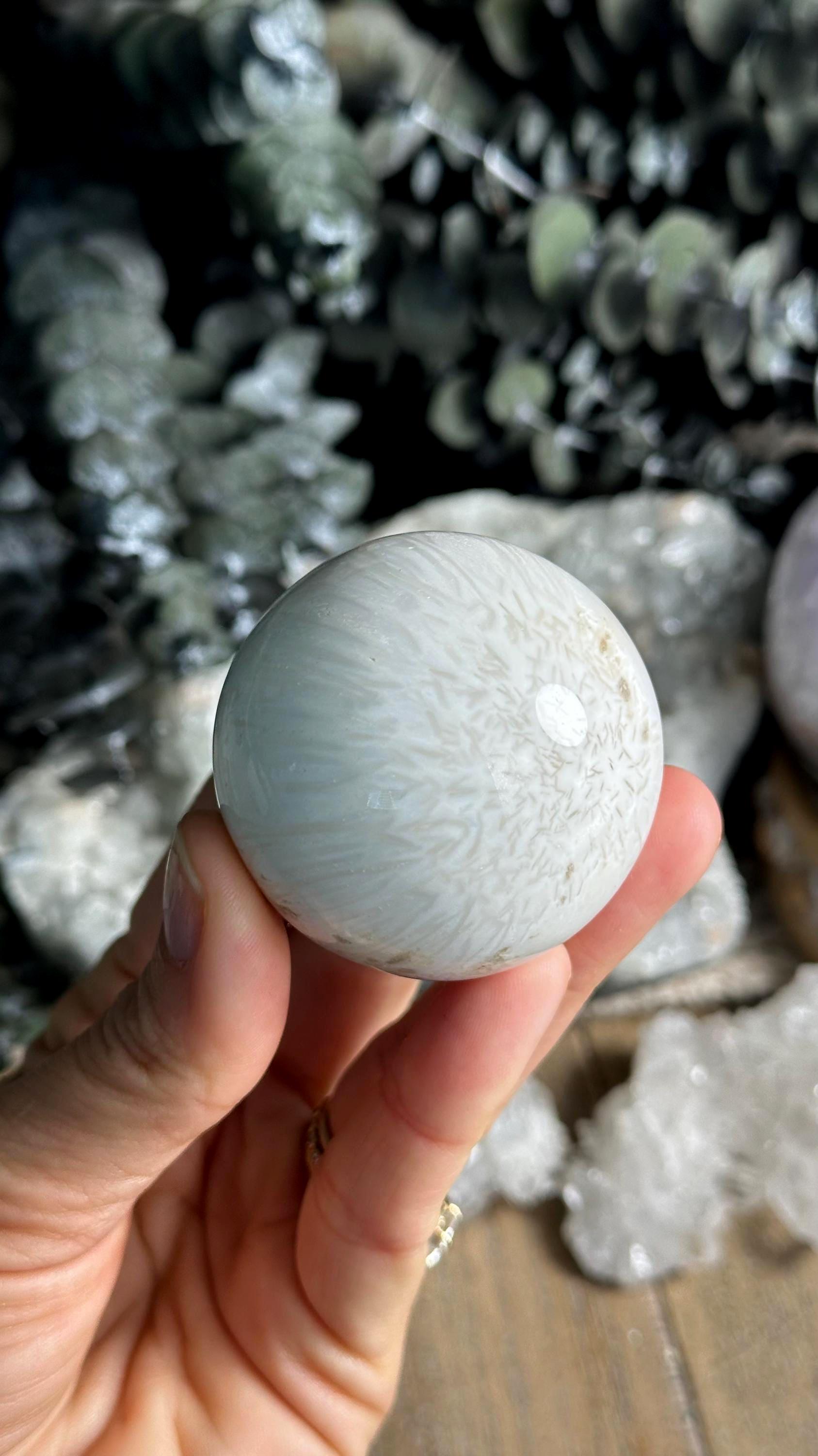 Scolecite Sphere, Angelic, Manifest, Astral, 50mm