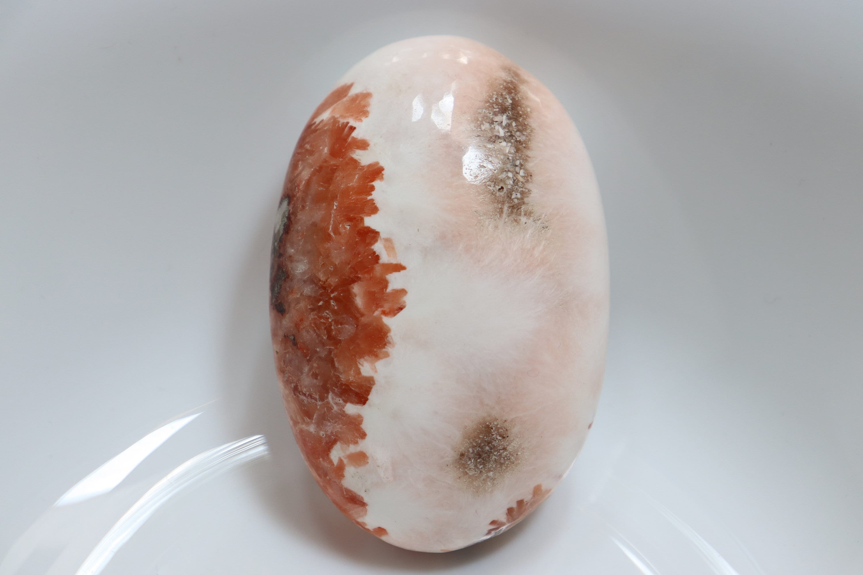 Xl Natural Pink Scolecite Palmstone, Pink Scolecite Palmstone Stone, Pink Scolecite Jewelry, Natural Pink Scolecite Palmstone Healing