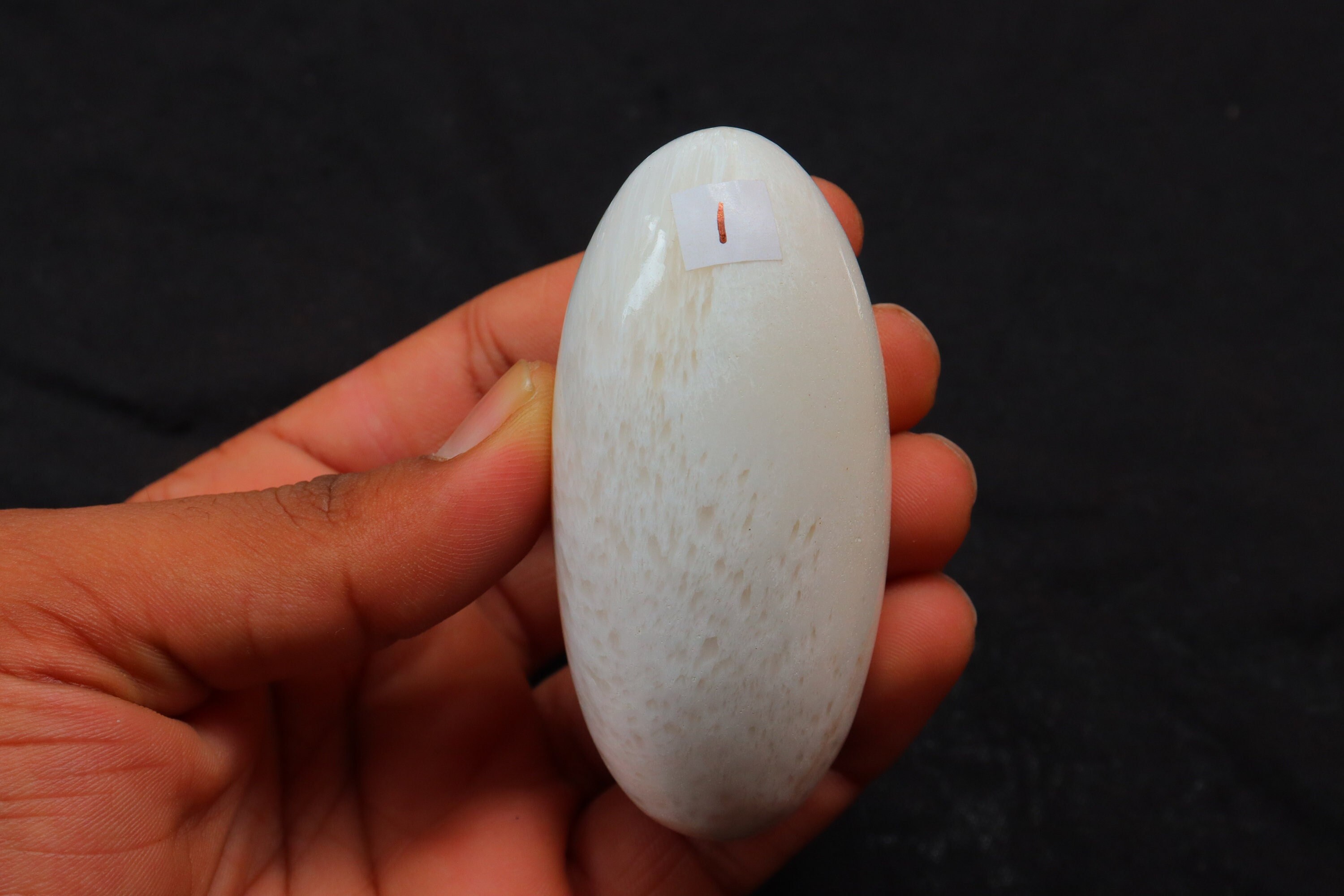Xl Scolecite Shiva Lingam, Scolecite Lingam Stone, Natural Scolecite Lingam Stone, Calming Stone, Meditation Stone, Scolecite Palmstone