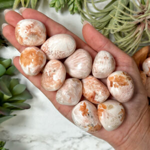 Peach Scolecite Tumble | S, L | - No. 312 (polished White Crystal Pocket Stone, Crown Chakra, Tranquility) Peach Scolecite Tumble | S, L | - No. 312 (polished White Crystal Pocket Stone, Crown Chakra, Tranquility)